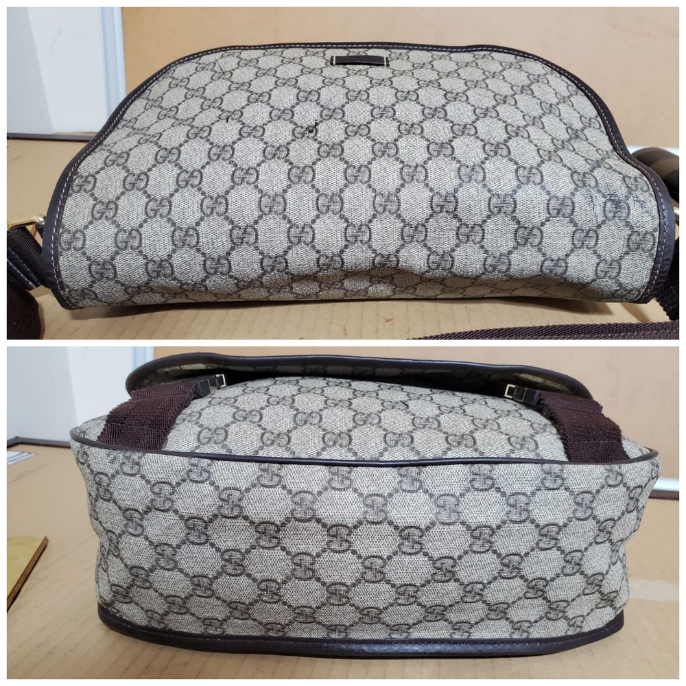 Gucci GG Plus Monogram Double Buckle Flap Messenger Bag - Picture 7 of 11